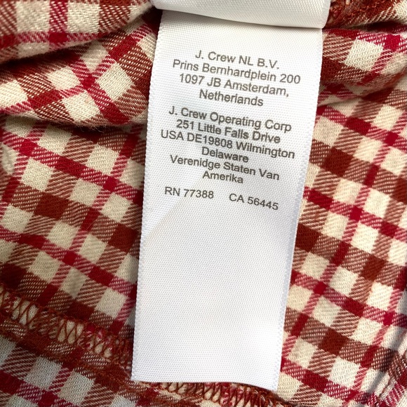 J. Crew Women's Red Plaid Ruffle Long Sleeve Blouse Top Square Neck Size L - Picture 11 of 12